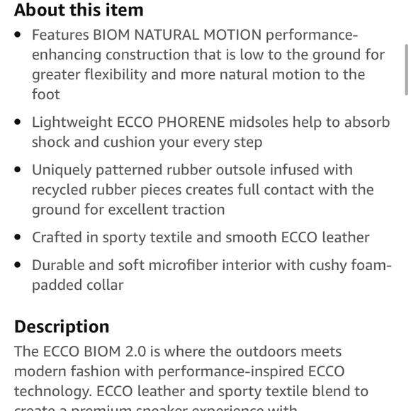 Ecco Biom 2.0 Luxery Cross Trainer Shoes Fluidform Natural Motion - Picture 2 of 14